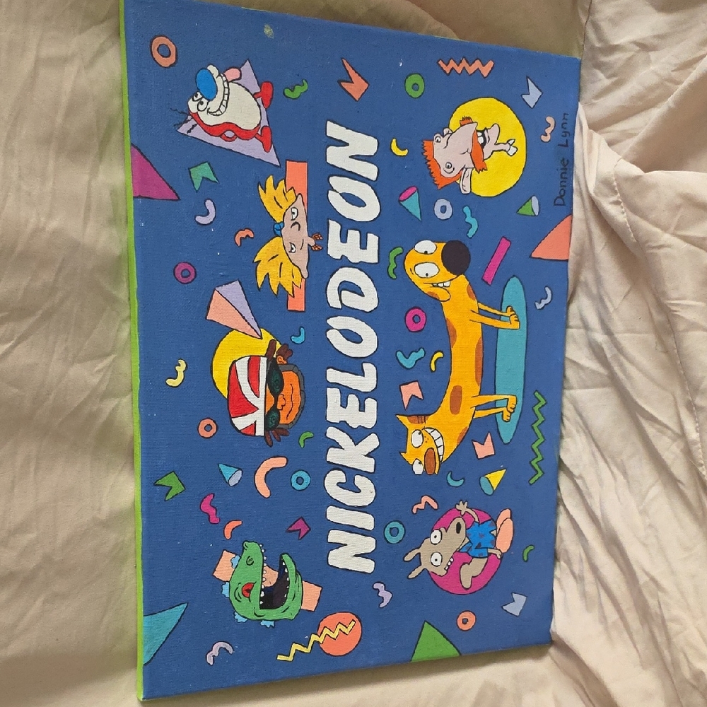 Nickelodeon Blue and Yellow Kids Toy Canvas